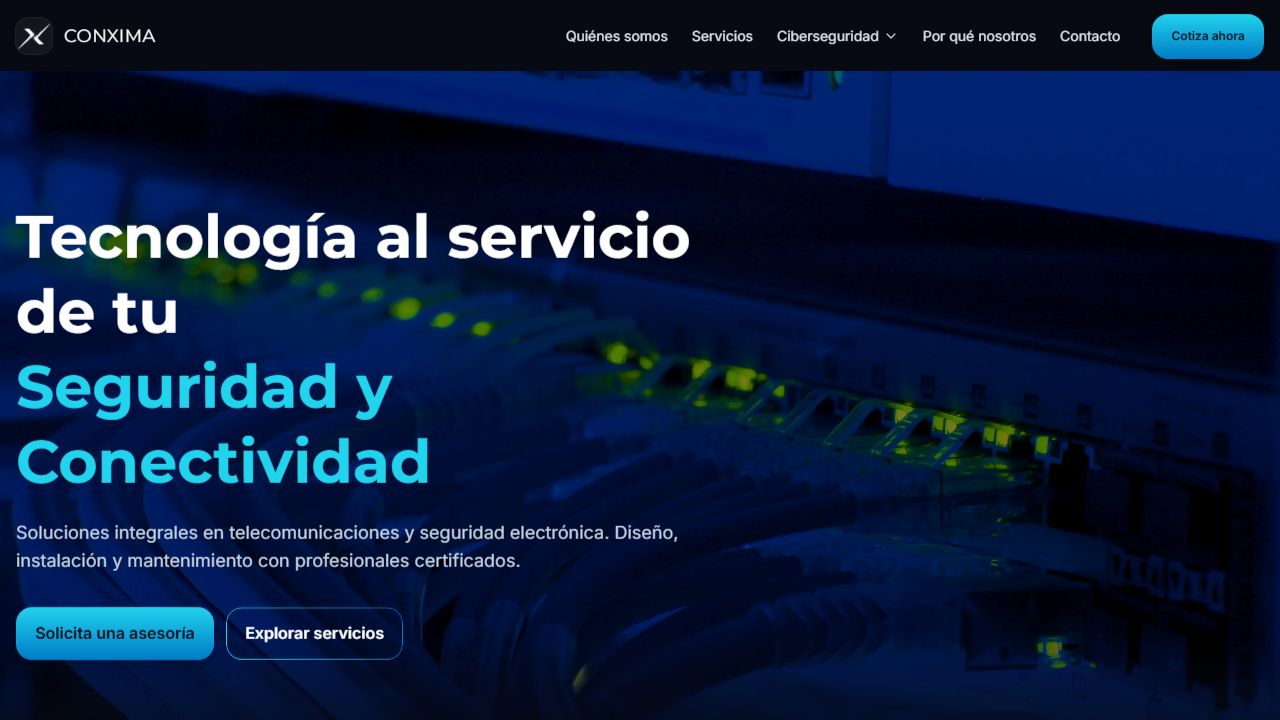 Captura de la portada del sitio Conxima